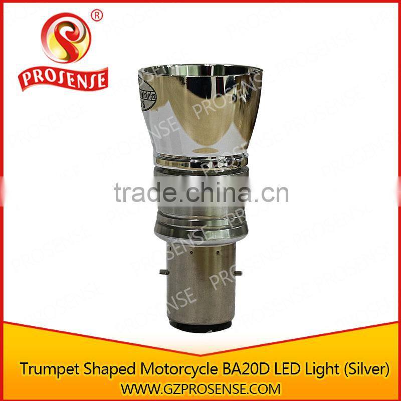 Prosense Trumpet Shaped BA20D Led Lights for Motorcycle (Silver)