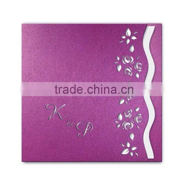 Romantic & gorgeous laser cut wedding invitations with wave shaped border