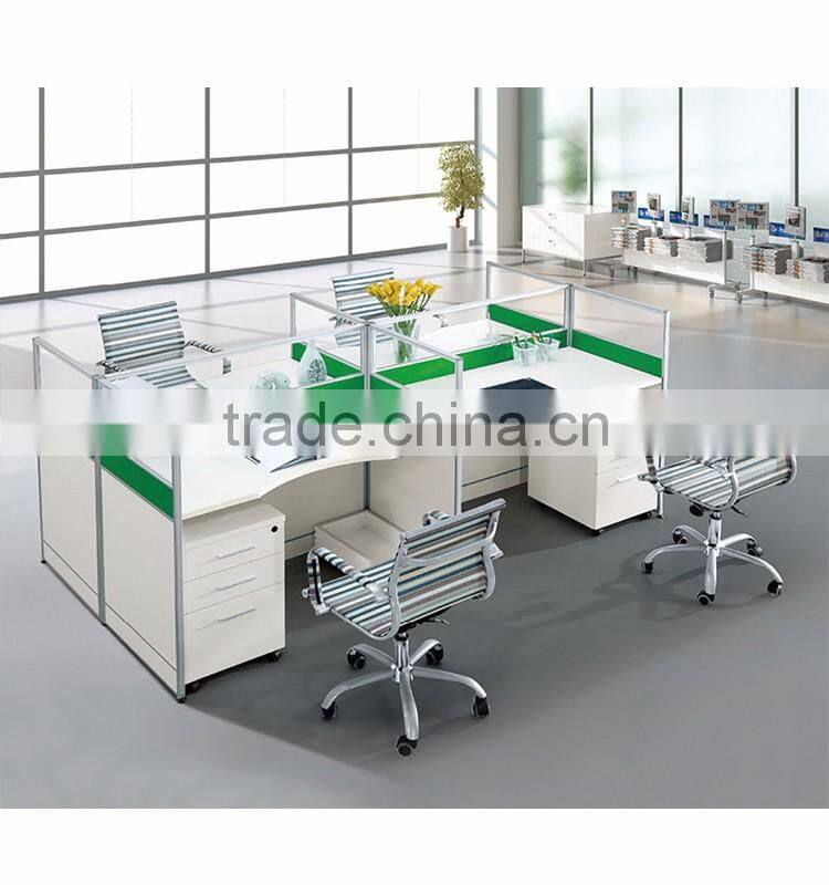 China Modern Design Wooden Modular Office Furniture/office Workstation Partition/office Workstation For 4 Person