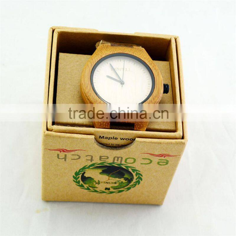 Hot Sale Imported 763 Movement Wristwatches Genuine Leather Bamboo Wood Dress Quartz Watches for Men and Women anniversary Gifts