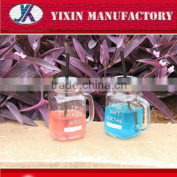 wholesale 16oz glass mason jars with straw lid