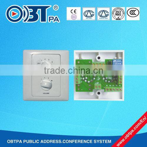 high power 120w PA knob Volume Controller for PA Speakers with mandatry relays and signal selector