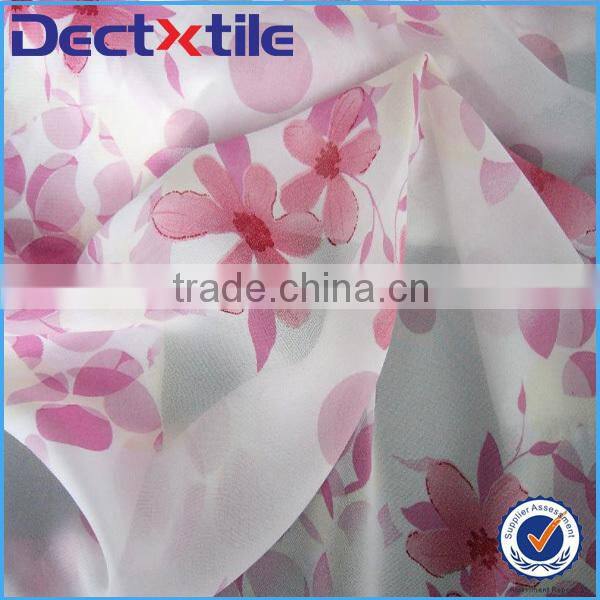 Floral fabric flower printed chiffon fabric wedding dress fabric
