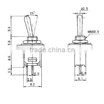2pin SPST electric toggle switch