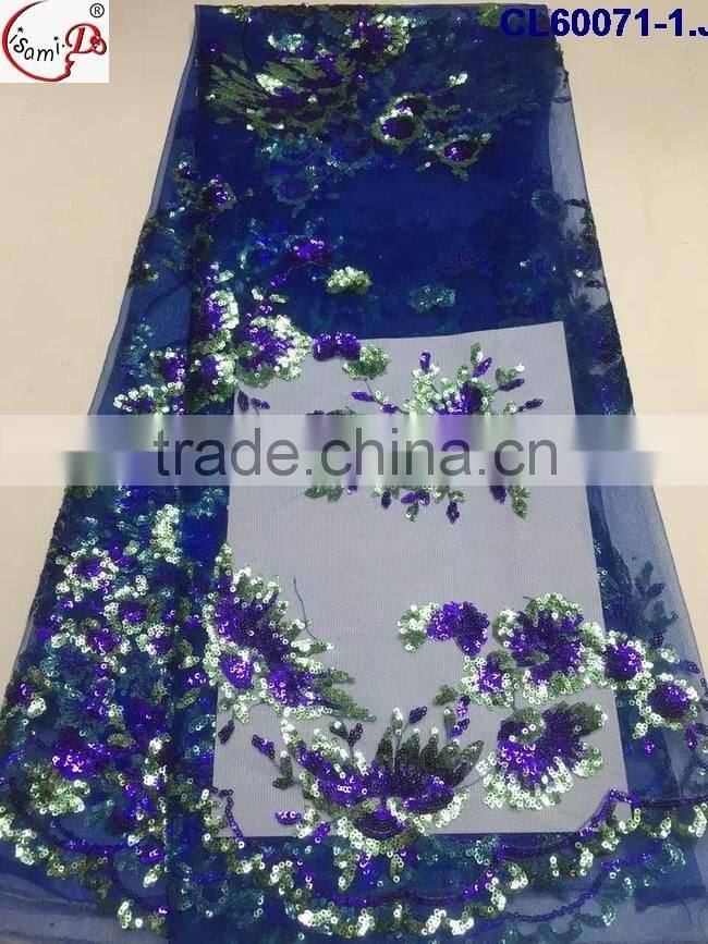 CL60071 New arriva fast delivery tulle emboridery lace with sequins ,wholesale french lace fabric for ladies