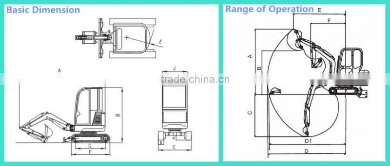 Chinese New 2 Ton Mini Track Excavator for Sale
