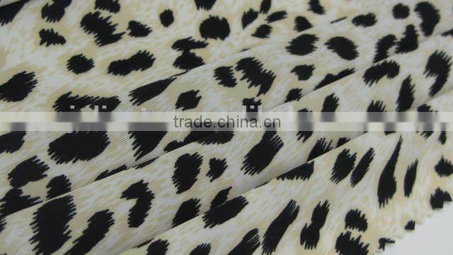 light yellow coffee Leopard pattern polyester milk fiber Spandex print fabrics