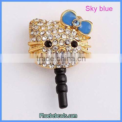 Wholesale 3.5mm Earphone Jack Dust Plug Cell Phone Headphone Dustproof Ear Cap Hello Kitty For Iphone Ipad MDP-M06D