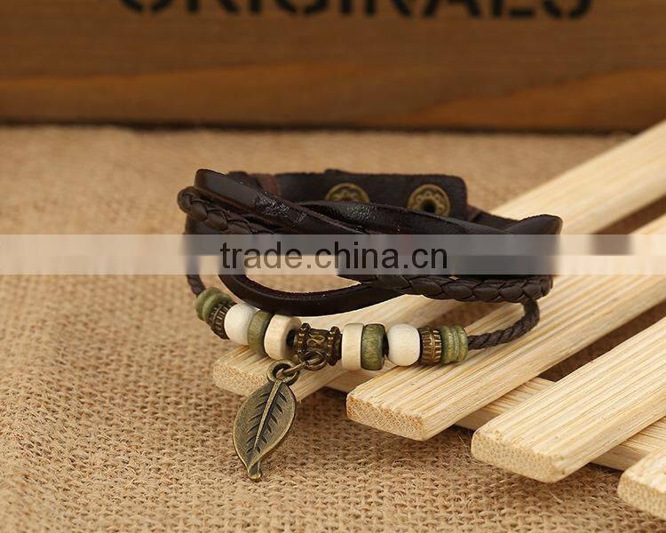 European and American punk bracelet jewelry wholesale fringed owl olive new handmade DIY woven multilayer Fashion charm bracelet