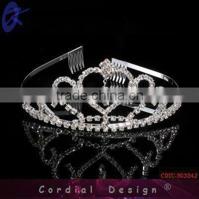 Lovely Heart Crystal Tiaras Crowns For Wedding Pageants
