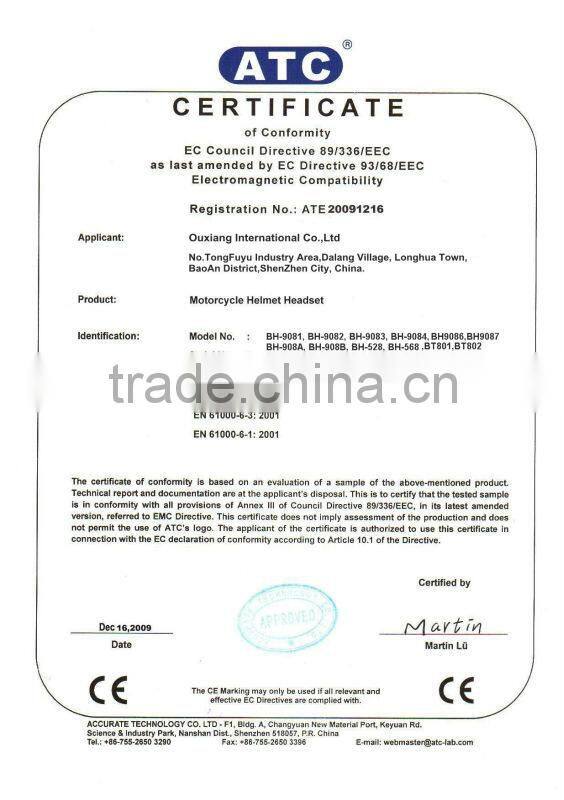 Motorcycle helmets bluetooth stereo headset, Buetooth headset for motorcycle helmet