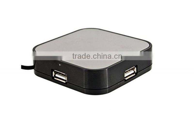 Blue LED Light Mirror Design 4 Port USB 2.0 HUB