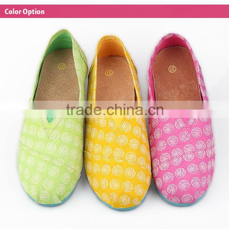 comfort and breathable sneaker slip on rubber sole lady canvas shoes
