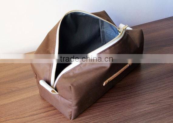 Custom high quality waxed canvas toiletry bag