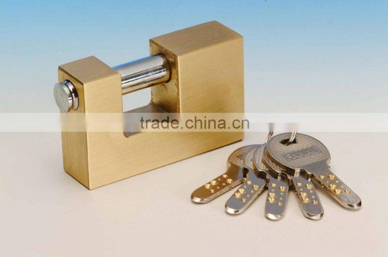 Lipson LS-200K series Hardened Steel Shackle kaba key rectangular brass padlock