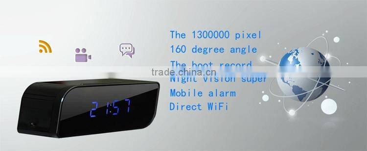 720P HD Nanny Security Night Vision Hidden Cam Camera Wifi Clock IP Camera