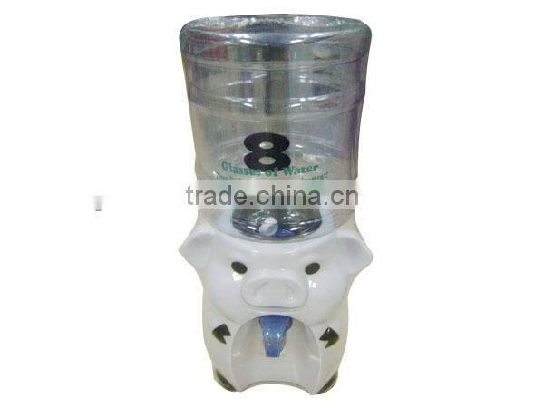 Pig Cartoon Shaped Plastic Mini Desktop Cold Water Dispenser