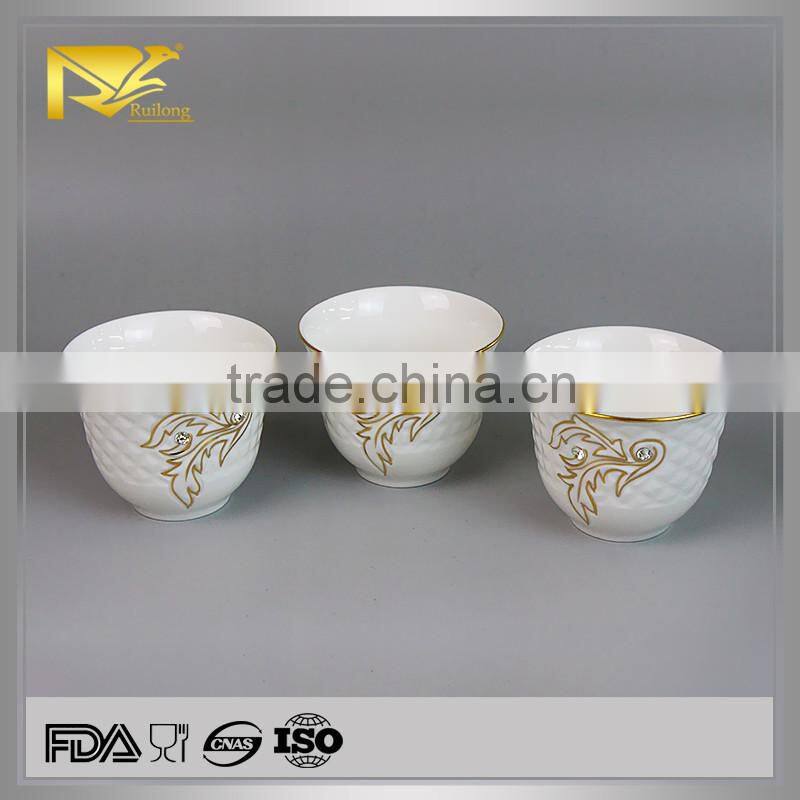 ceramic promotional wholesale porcelain cawa coffee cup set for adults