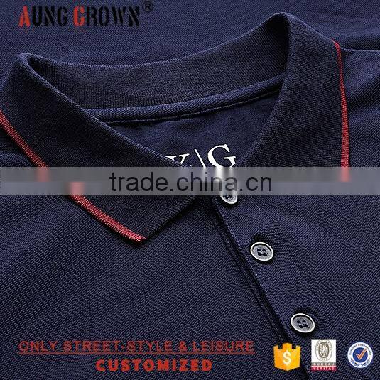100% Cotton Pique Polo Shirt Custom Fitness Breathable Short Sleeve