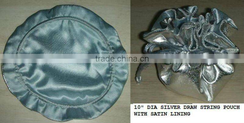 Metalic fabric jewellery pouch
