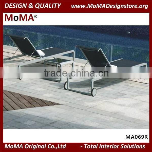 MA069R Outdoor Patio Teak Furniture Sun Lounger Pool Chaise Lounge Withe Side Table