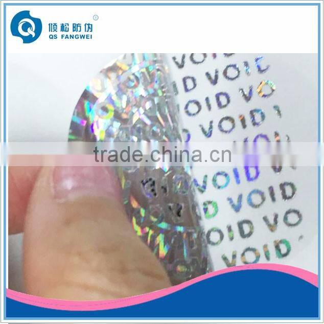 Adhesive warranty VOID screw holographic adhesive letters label stickers