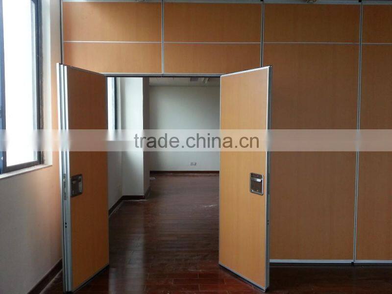 Study research center operable partition wall system with door