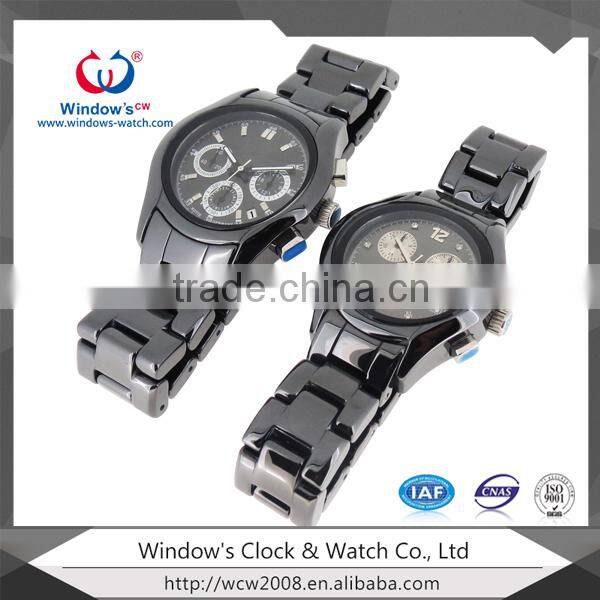 high quality 3 atm water resistant ceramic couple watch