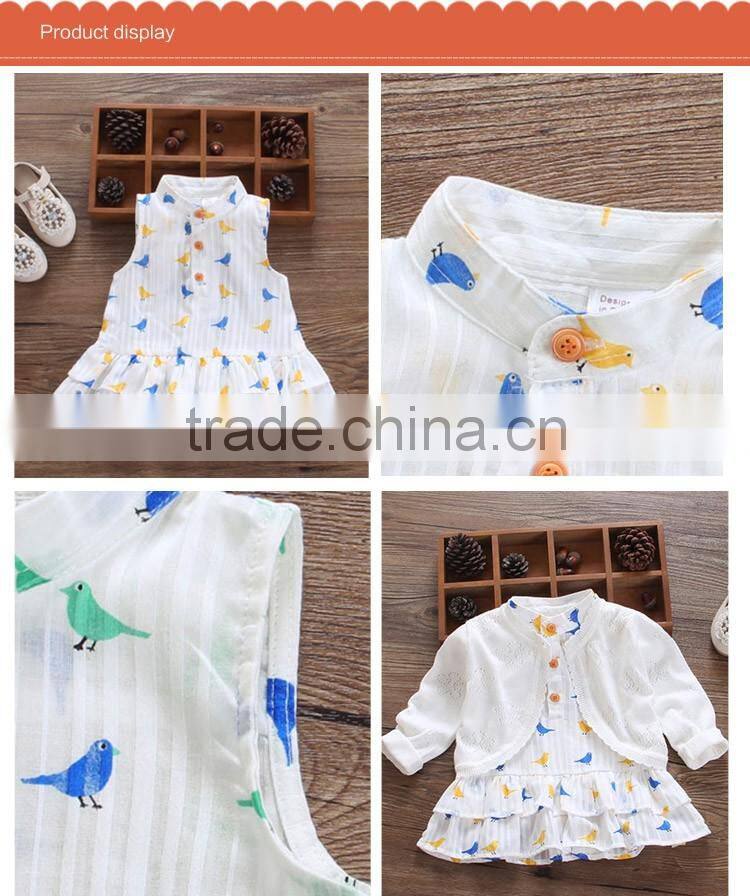 Hot Selling Children Thin Sleeveless Cartoon Printing Boutique Girl Dress