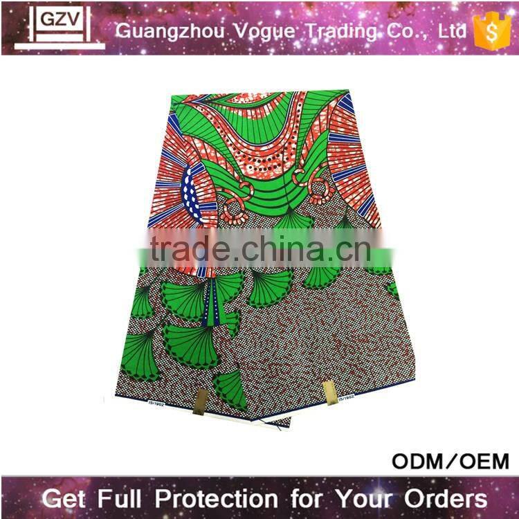 Vogue african fabric dresses fashion 100% cotton wholesale hollandais real wax