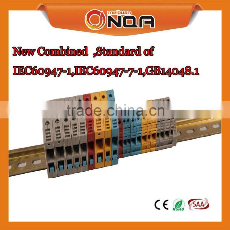 China UK onka Type Fuse Terminal Block 6mm Din Rail Terminal Connector
