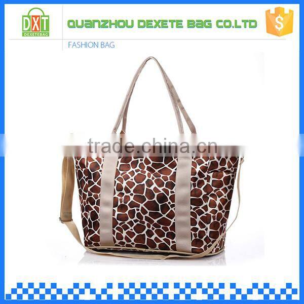 Polyester animal print handle cute baby boy diaper bags