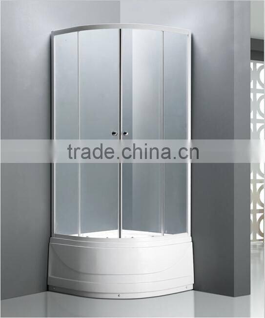 Tempered glass with Chrome aluminium profile for shower enclosure