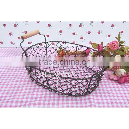 chrome double handle christmas wire egg basket