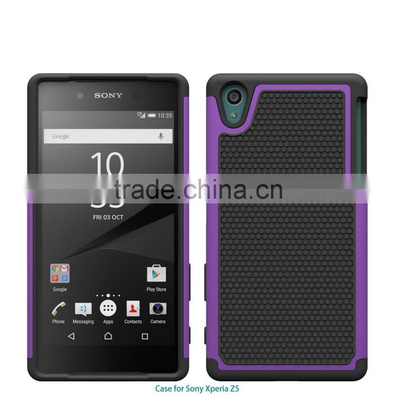 2015 new products TPU+PC Football Pattern Case for sony xperia z5 case factory price