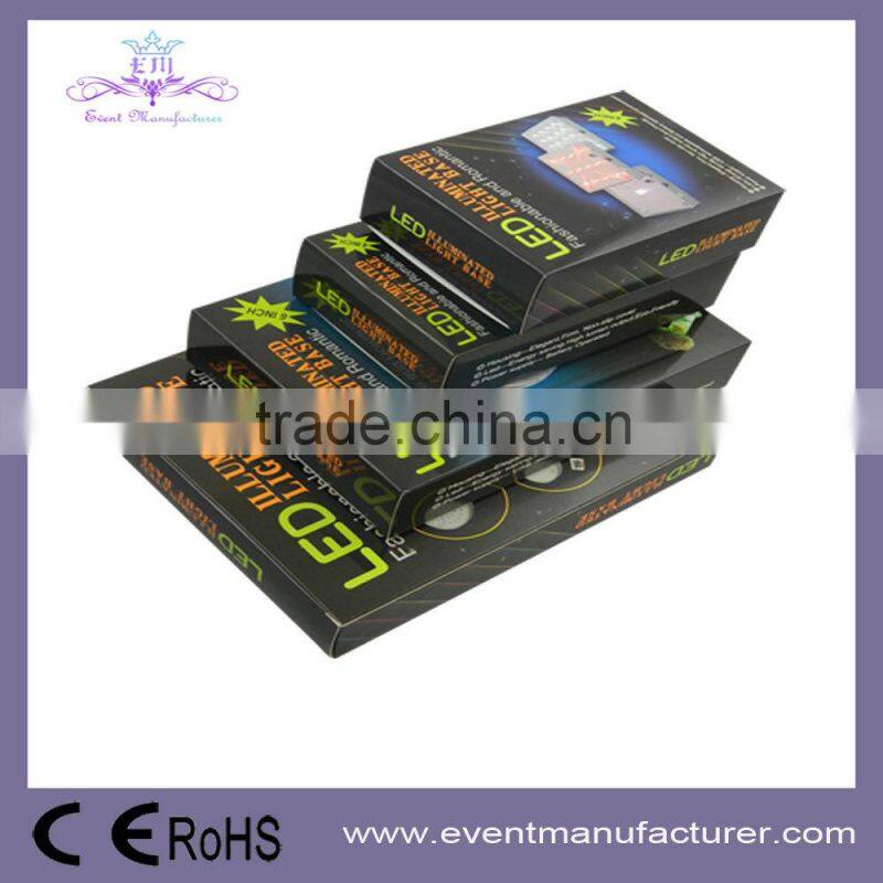 Remote controlled 4 inch bottle/wine/floral vase led ice cube light base for party/wedding/housing decor