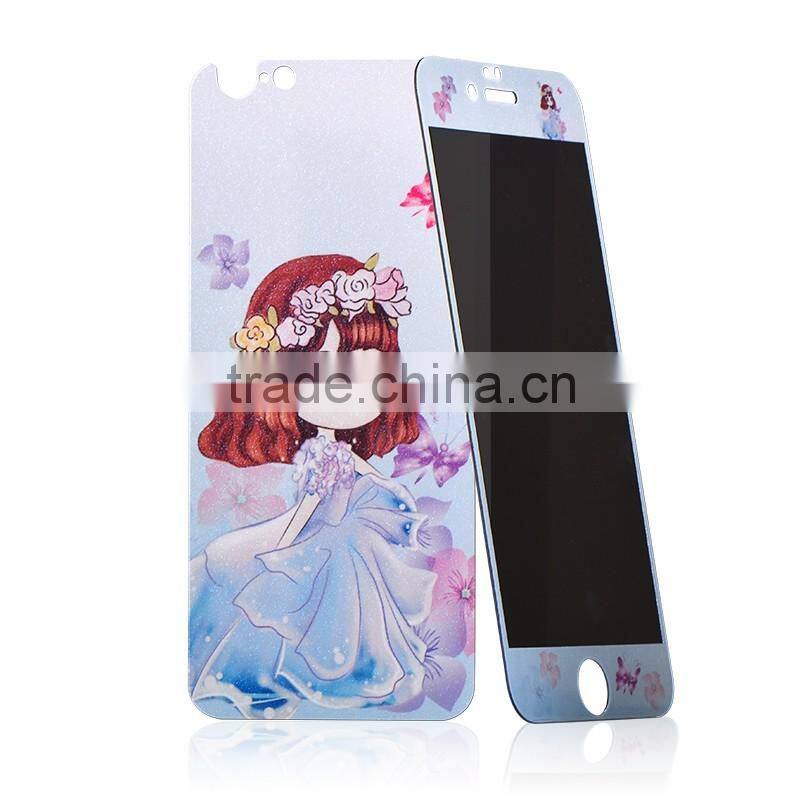 Colorful OEM cartoon factory top sales privacy tempered glass screen protector