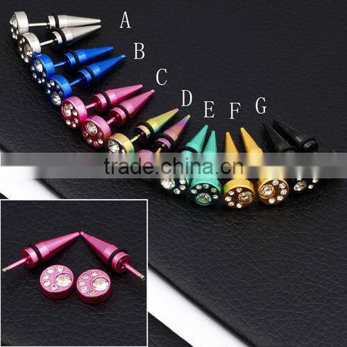 Fashion Stainless Steel Colorful Crystal Body Piercing Jewelry