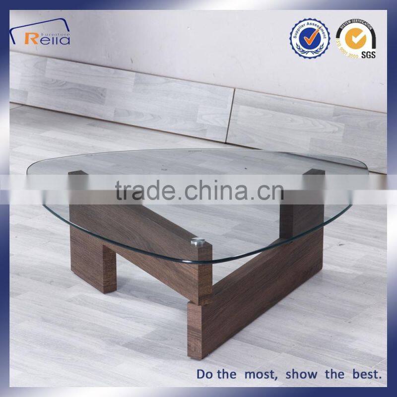 Tempered Glass Top Walnut Paper Leg Coffee Table/Tea Coffee Table Furniture
