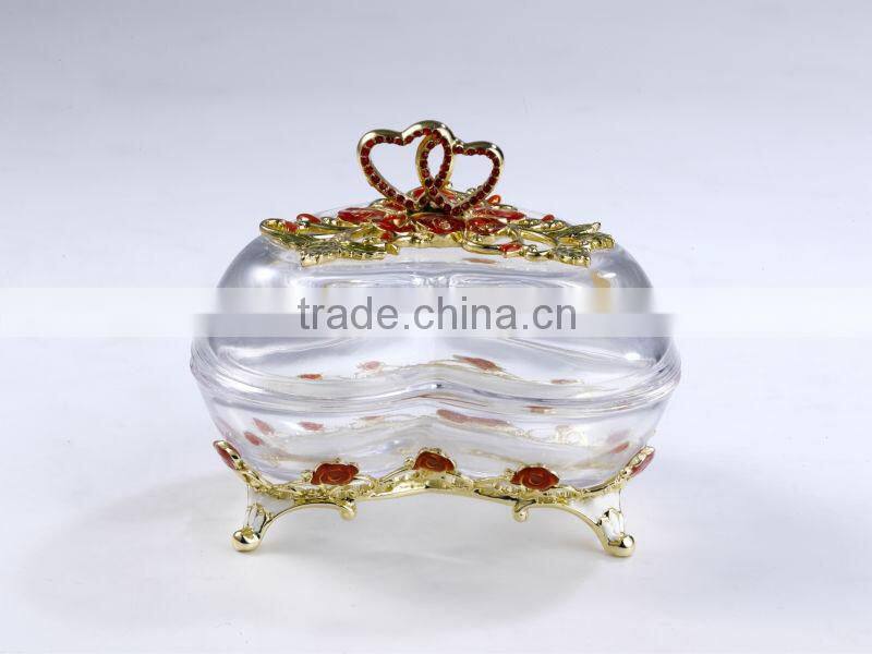 RORO Forever Love rose enamel crystal glass enamel crystal glass jewel box