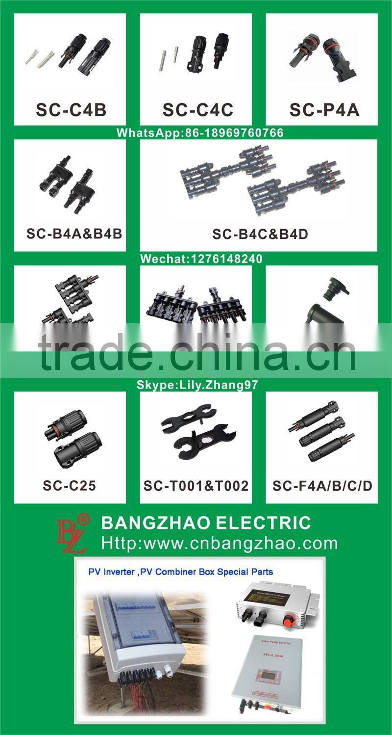 4 in 1 out 4-way perallel solar branch plug for pv power system