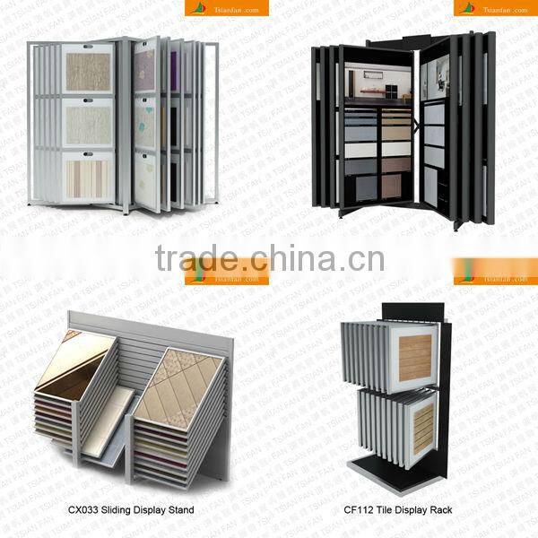 CF114 Ceramic tile fair booth mdf stands / page turning type rack