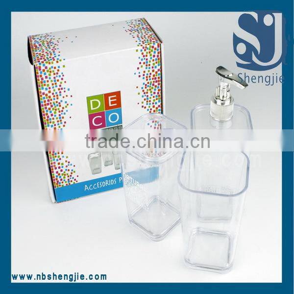 Trade Assurance Plastic PS Bathroom set /3pcs cheap plastic bathroom set/European style high quality bathroom set