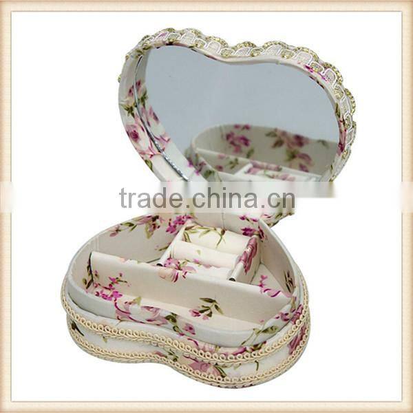 Home decorative Fabric covered makeup cosmetic box for jewelry