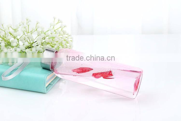 Borosilicate glass water bottle with Stainless Steel Caps