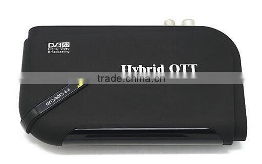 Hybrid OTT Amlogic S805 +DVB S2 quad core android smart tv box 4k