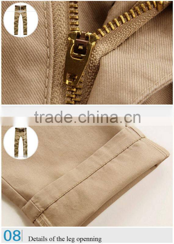 Wholeasle cotton twill casual pants slim fit cotton chino pants for men
