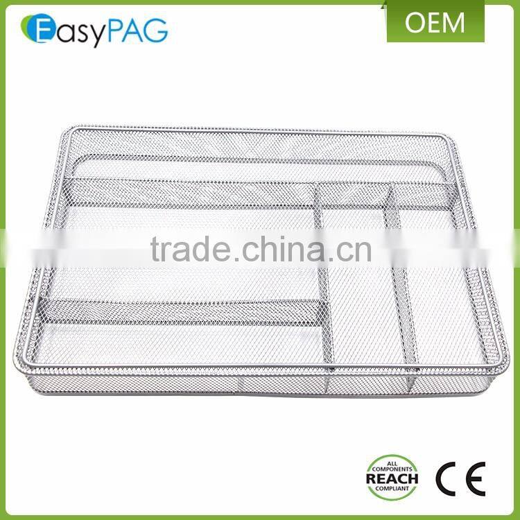 Wholesale cheap price top quality metal wire mesh 6 gird kitchen cutlery tray