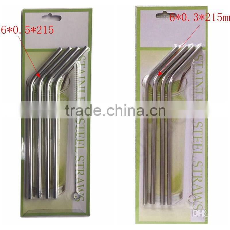 304 Stainless Steel Drinking Straws and Cleaning Brushes 4+1 Set Eco Friendly Funny Drinking Straw