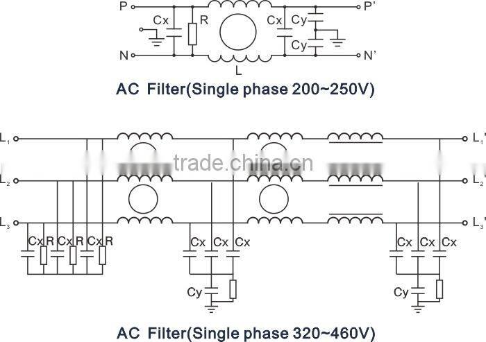 EMHEATER emi power line filter 3 phase 380V 37kw harmonic filter reactor
